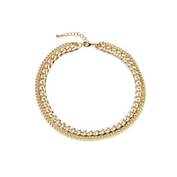 Studio 14K Goldplated 2-Row Chain Necklace