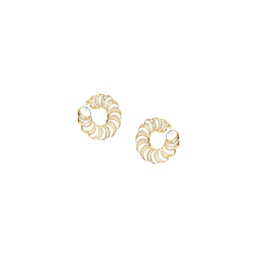 Shining Moment 14K Gold Vermiel & Cubic Zirconia Stud Earrings
