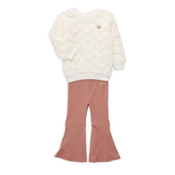 Baby Girl's 2-Piece Faux Fur Sweatshirt & Pants Set