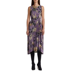 Lilac Pleated Sleeveless Dress