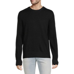 Merino Wool Saddle Shoulder Crewneck Sweater