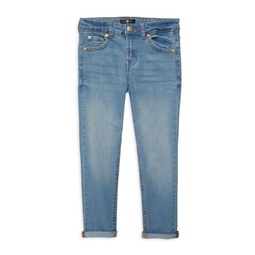 Girls Light Washed Mid Rise Jeans