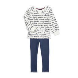 Little Girls 2-Piece Print Sweatshirt & Pants Set