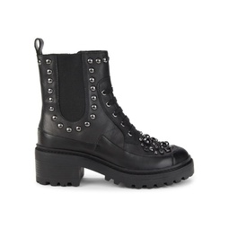 Breck Studded Leather Combat Boots