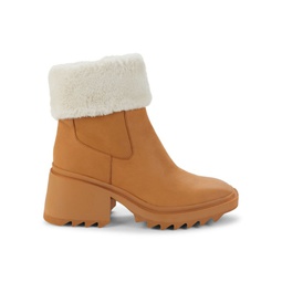Carey Sawooth Faux Fur Trim Ankle Boots