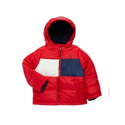 Little Boys Logo Colorblock Hooded Puffer Jacket