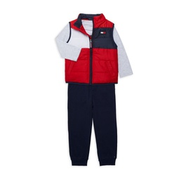 Baby Boy's 3-Piece Vest, Tee & Joggers Set