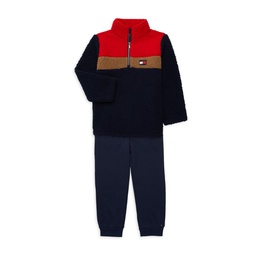 Baby Boy's 2-Piece Faux Shearling Pullover & Joggers Set