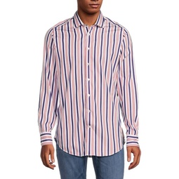 Striped Curved Hem Shirt