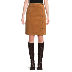 Solid Corduroy Skirt