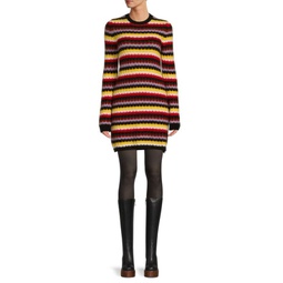 Striped Alpaca Blend Sweater Dress