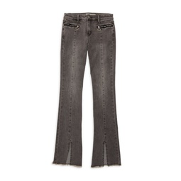 Girls High Rise Washed Flare Jeans