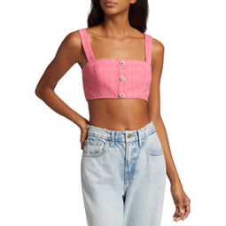 Cropped Boucle Knit Top