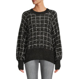 Windowpane Tweed Sweater
