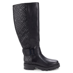 Meara Logo Quilted Knee High Boots