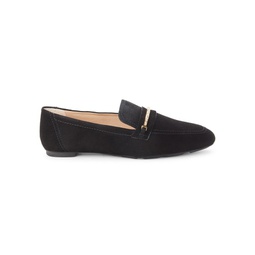 Crystal Deco Suede Loafers