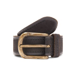 Distressed Frame Buckle Leather Belt