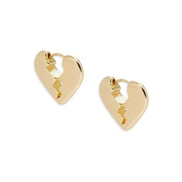 Goldtone Broken Heart Huggie Earrings