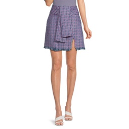 Tweed Frayed Mini Skirt