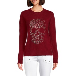 Gaby Embellished Skull Wool & Cashmere Sweater
