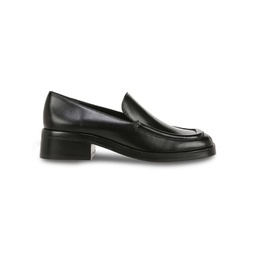 Doris Leather Block Heel Loafers