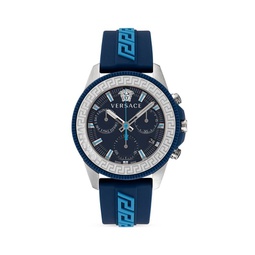 V Palazzo 43MM Stainless Steel Logo Watch