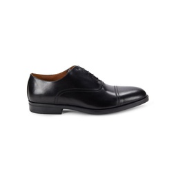 Leather Cap Toe Oxford Shoes