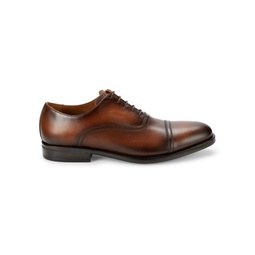 Leather Cap Toe Oxford Shoes