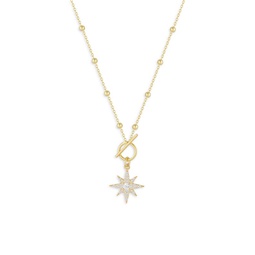 Sterling Silver & Cubic Zirconia Starburst Toggle Necklace
