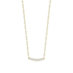 Sterling Silver & Cubic Zirconia Bar Necklace