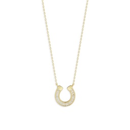 Sterling Silver & Cubic Zirconia Horseshoe Pendant Necklace