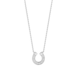 Sterling Silver & Cubic Zirconia Horseshoe Pendant Necklace