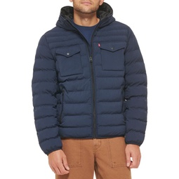 Stretch Quilted Hooded Puffer Jacket