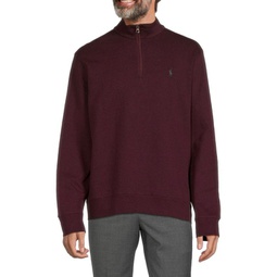 Mock Neck Linen Blend Half Zip Sweater