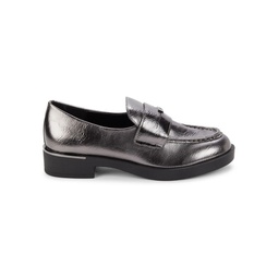 Ivette Metallic Penny Loafers