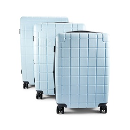 Hardyn 3-Piece Checked Textured Hardshell Spinner Suitcase Set