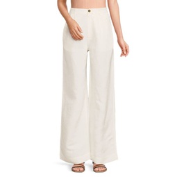 Linen Blend Flared Cover-Up Pants