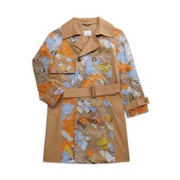 Girls Belted Logo Trench Coat