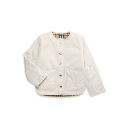 Baby Girl's & Little Girl's Faux Fur Quilted Jacket