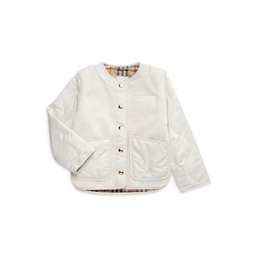 Little Girl's & Girl's Faux Fur Quilted Jacket