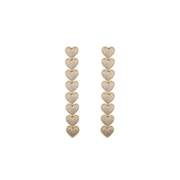 Luxe Mila Goldtone & Cubic Zirconia Heart Drop Earrings