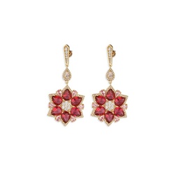 Luxe Goldtone & Cubic Zirconia Starburst Dangle Earrings