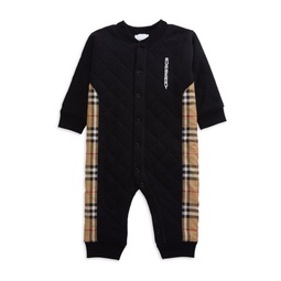 Baby Boys Quilted Tartan Check Romper