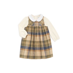Baby Girls 2-Piece Flannel Dress & Bodysuit Set
