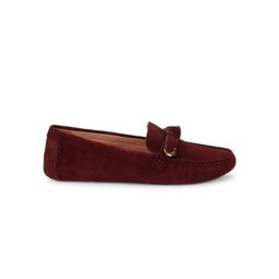 Evelyn Bow Suede Driving Loafers