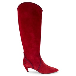 Suede Western Knee High Boots