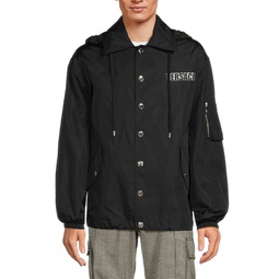 Graphic Nylon Hooded Jacket
