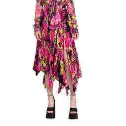 Versace Orchid Crepe Midi Skirt