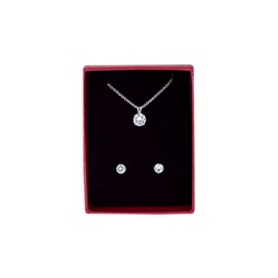 Look Of Real 2-Piece Rhodium Plated & Cubic Zirconia Earrings & Necklace Set