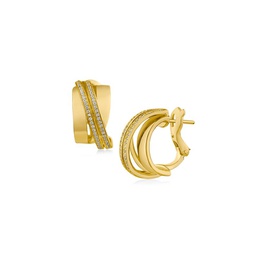 Look Of Real 14K Goldplated Brass & Cubic Zirconia Hoop Earrings